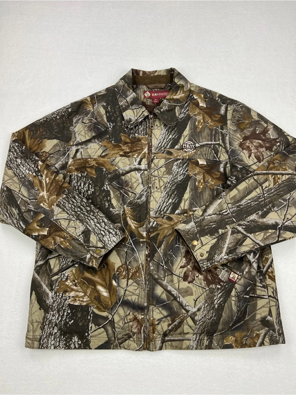 Dri Duck Mens Realtree Camoflauge Heavy Canvas Work Jacket Size XL Full Zip